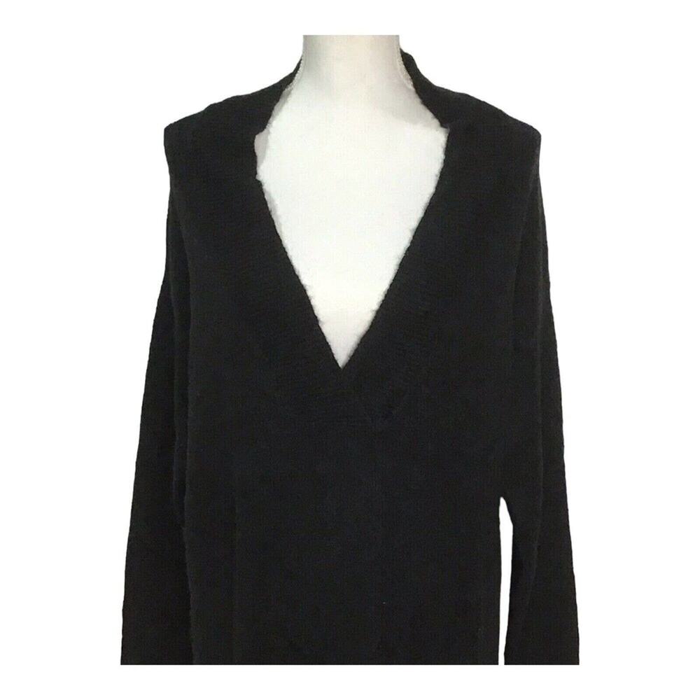 RDI Women’s Black Oversized Deep V-Neck Pullover Sweater Size M NWOT - Picture 11 of 11